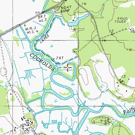 Topographic Map of Folly Creek, SC