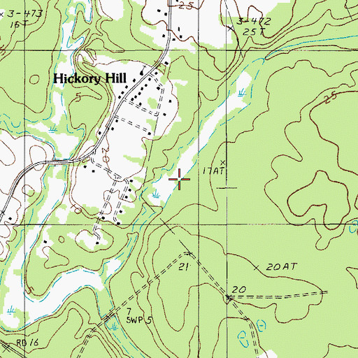 Topographic Map of Hickory Hill Lake, SC