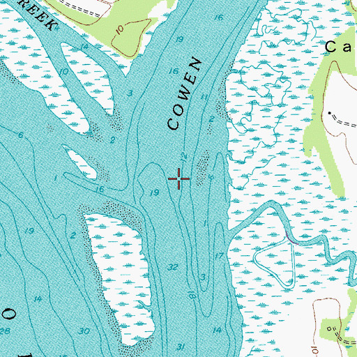 Topographic Map of Cowen Creek, SC