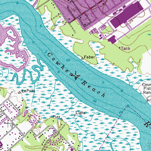 Topographic Map of Cowhea Reach, SC