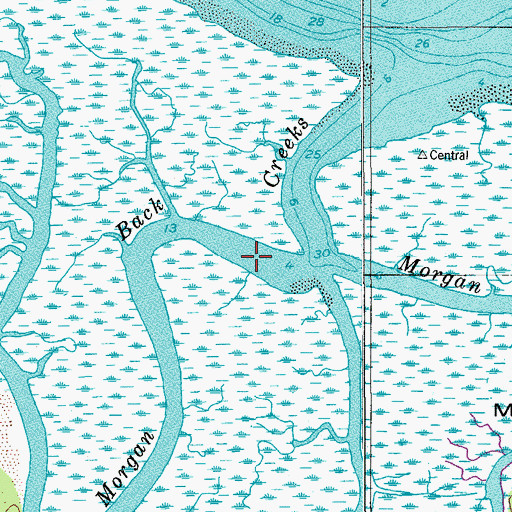 Topographic Map of Morgan Back Creek, SC