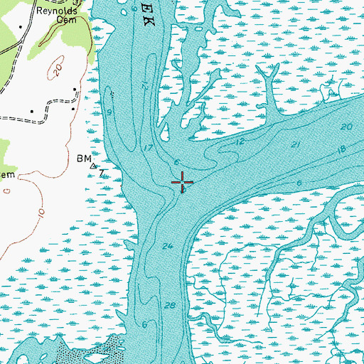 Topographic Map of Point Creek, SC