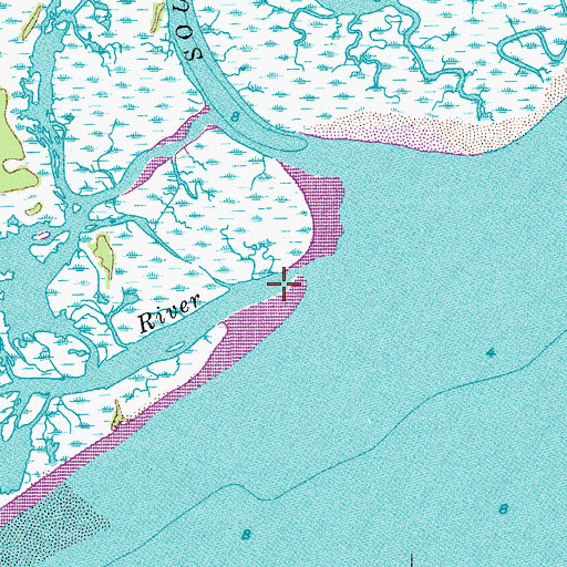 Topographic Map of Townsend River, SC