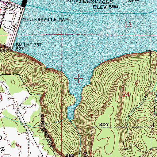Topographic Map of Mill Hollow, AL