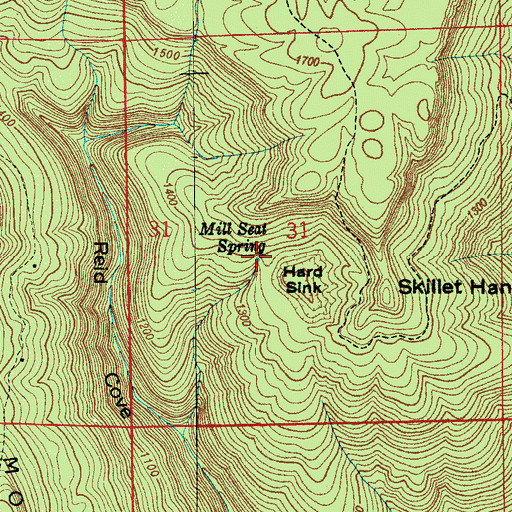 Topographic Map of Mill Seat Spring, AL