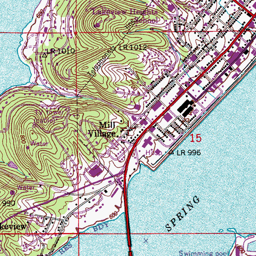 Topographic Map of Mill Village, AL