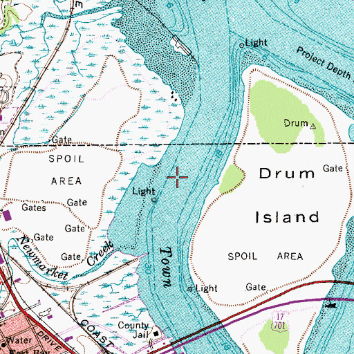 Topographic Map of Town Creek Upper Reach, SC