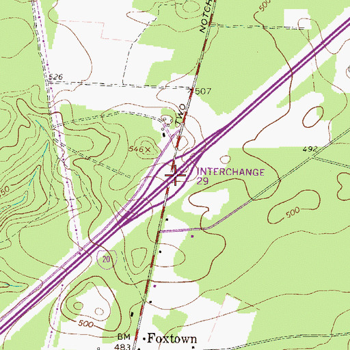 Topographic Map of Interchange 29, SC