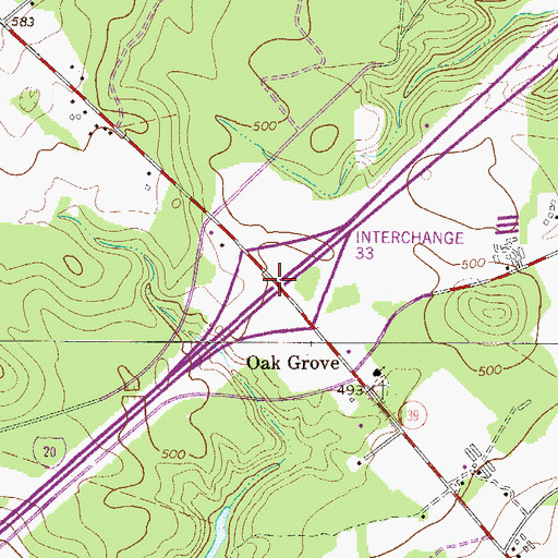 Topographic Map of Interchange 33, SC