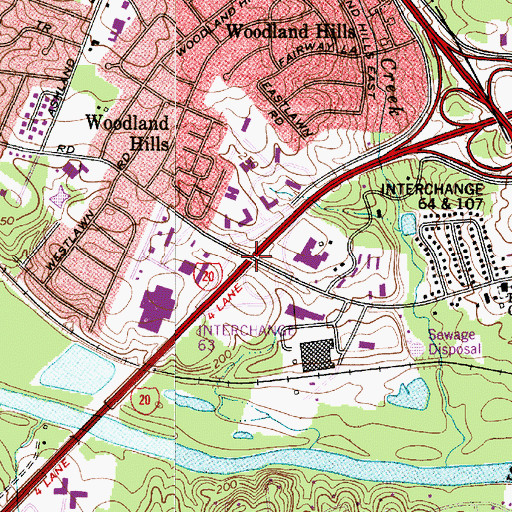 Topographic Map of Interchange 63, SC