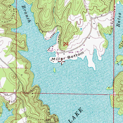 Topographic Map of Miller Bottom, AL