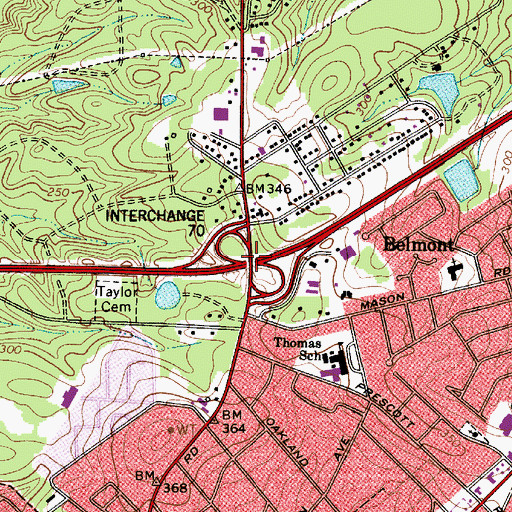 Topographic Map of Interchange 70, SC