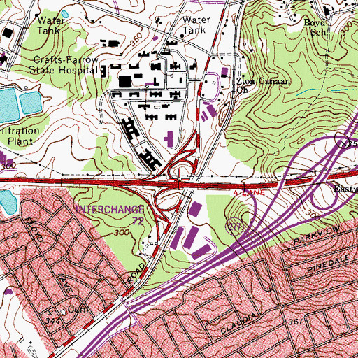 Topographic Map of Interchange 72, SC