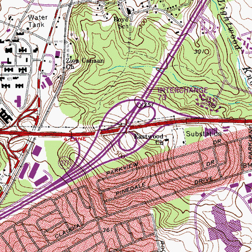 Topographic Map of Interchange 73, SC