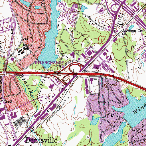 Topographic Map of Interchange 74, SC