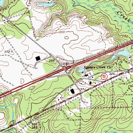 Topographic Map of Interchange 82, SC