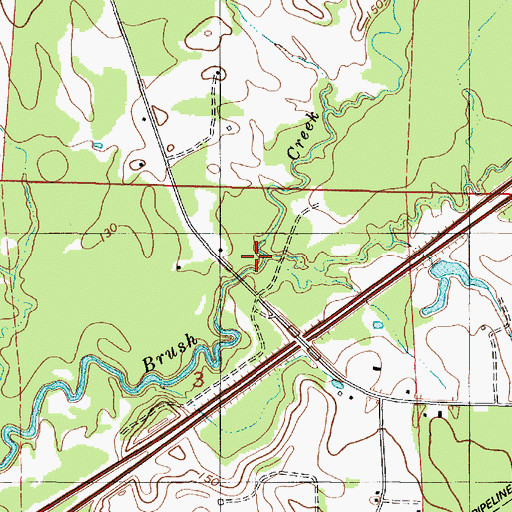 Topographic Map of Miller Branch, AL