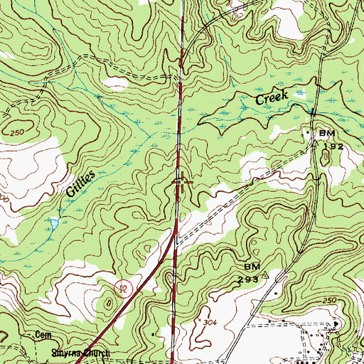 Topographic Map of Interchange 92, SC