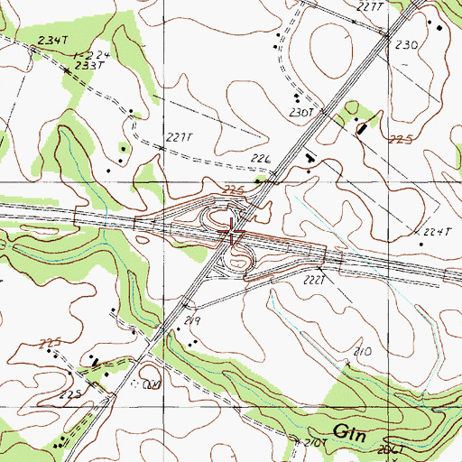 Topographic Map of Interchange 116, SC