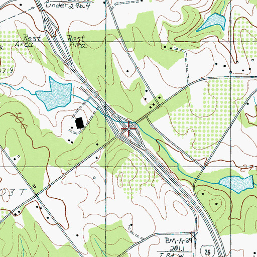 Topographic Map of Interchange 10, SC