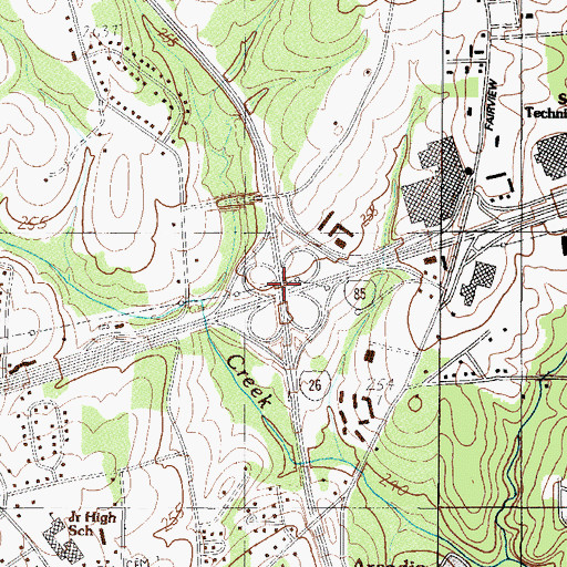 Topographic Map of Interchange 19, SC