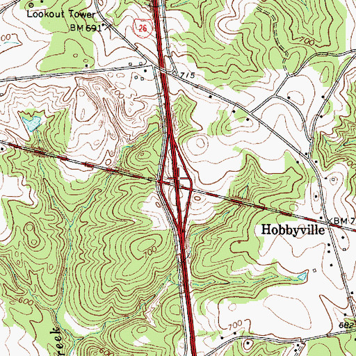 Topographic Map of Interchange 38, SC