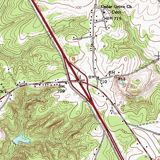 Topographic Map of Interchange 41, SC