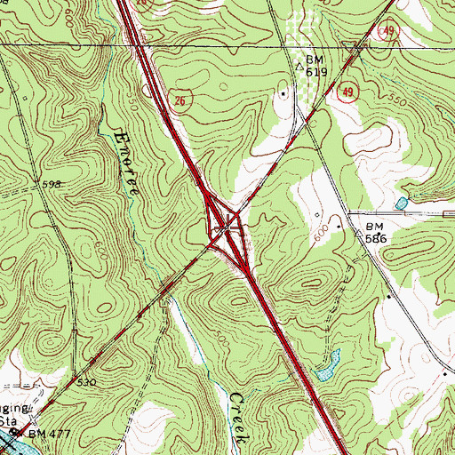 Topographic Map of Interchange 44, SC