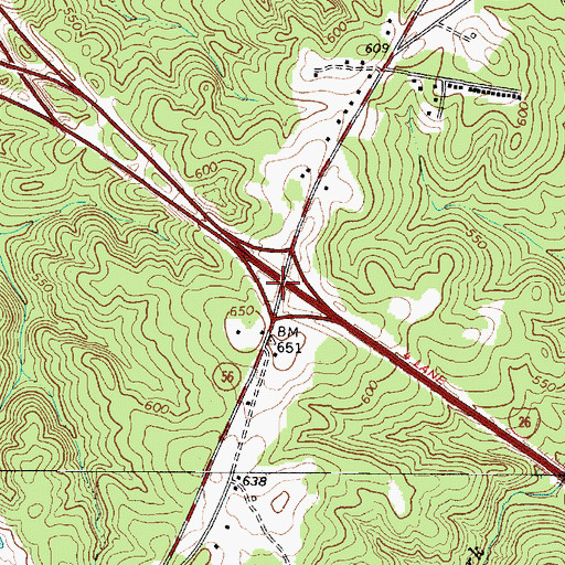 Topographic Map of Interchange 52, SC