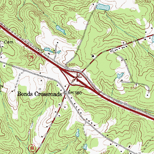Topographic Map of Interchange 60, SC
