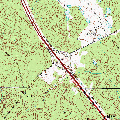 Topographic Map of Interchange 66, SC