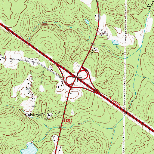 Topographic Map of Interchange 72, SC