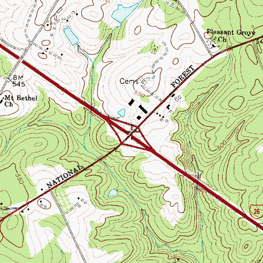 Topographic Map of Interchange 74, SC