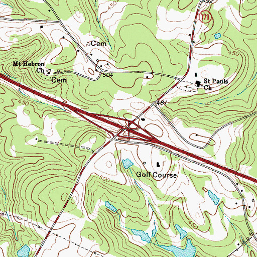 Topographic Map of Interchange 82, SC