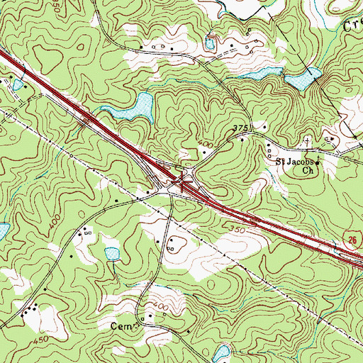 Topographic Map of Interchange 91, SC