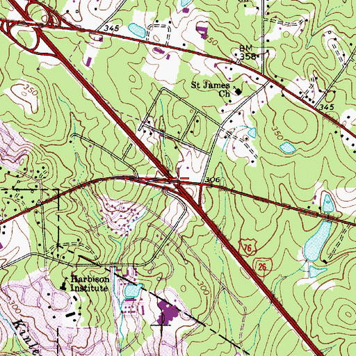 Topographic Map of Interchange 102, SC