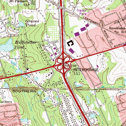 Topographic Map of Interchange 111, SC
