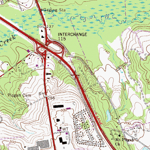 Topographic Map of Interchange 116, SC