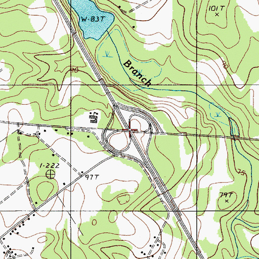 Topographic Map of Interchange 136, SC