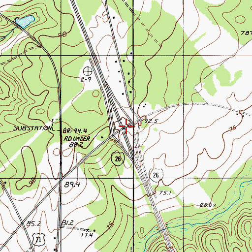 Topographic Map of Interchange 139, SC