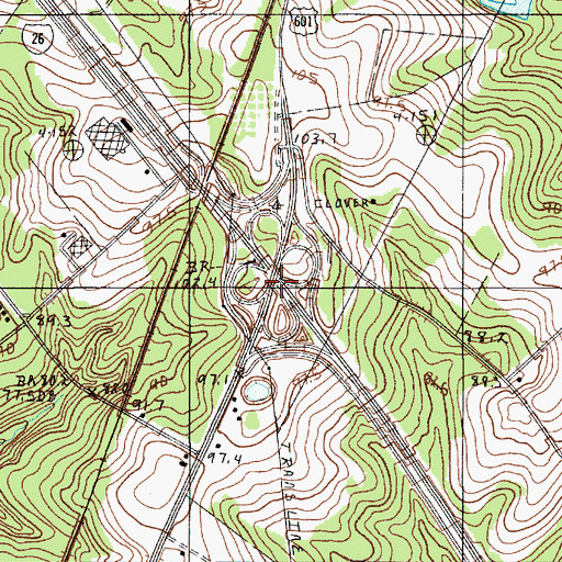 Topographic Map of Interchange 145, SC