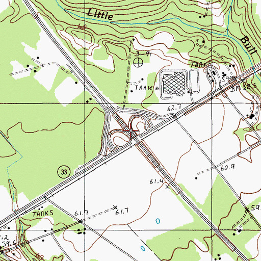 Topographic Map of Interchange 149, SC