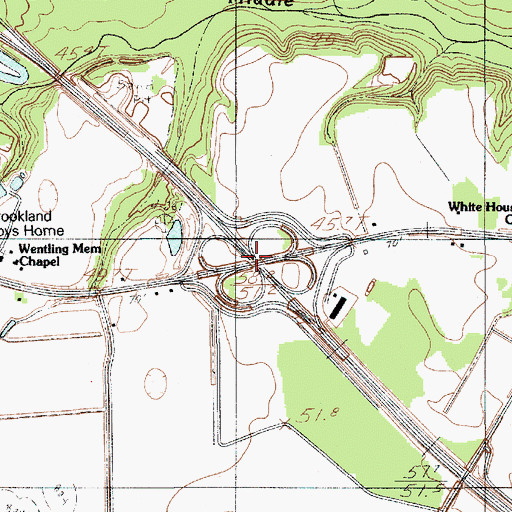 Topographic Map of Interchange 154, SC