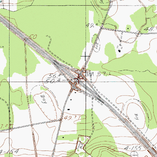 Topographic Map of Interchange 159, SC