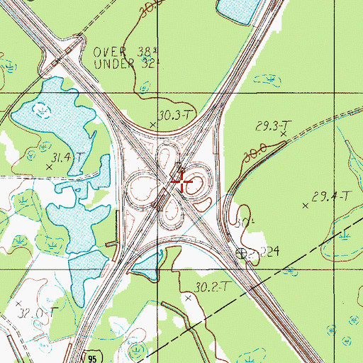 Topographic Map of Interchange 169, SC