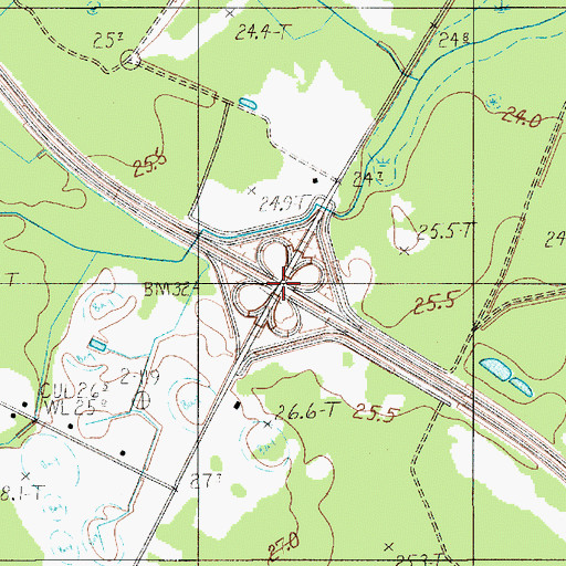 Topographic Map of Interchange 172, SC