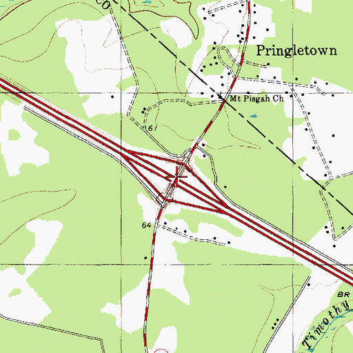 Topographic Map of Interchange 187, SC