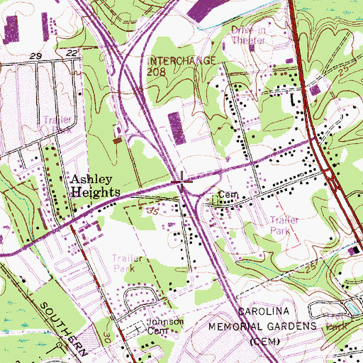 Topographic Map of Interchange 209, SC