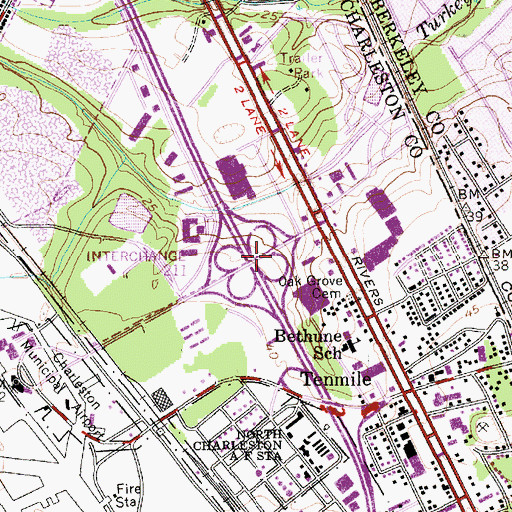 Topographic Map of Interchange 211, SC