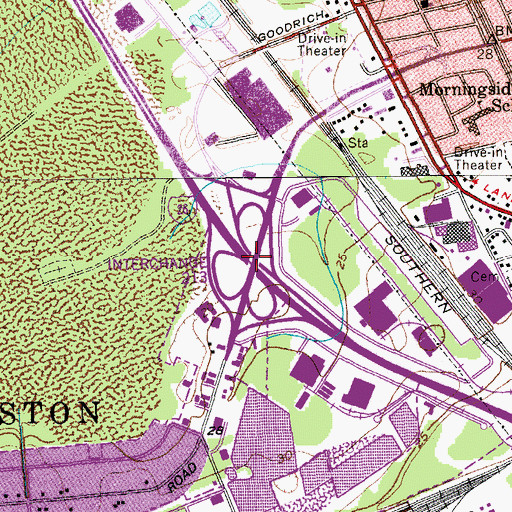 Topographic Map of Interchange 213, SC